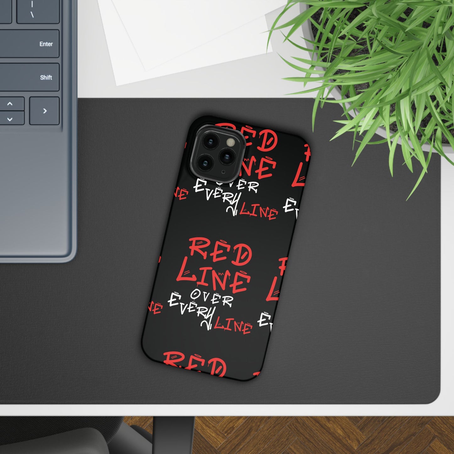 Red Line over Every Line Slim Cases iphone, Samsung galaxy
