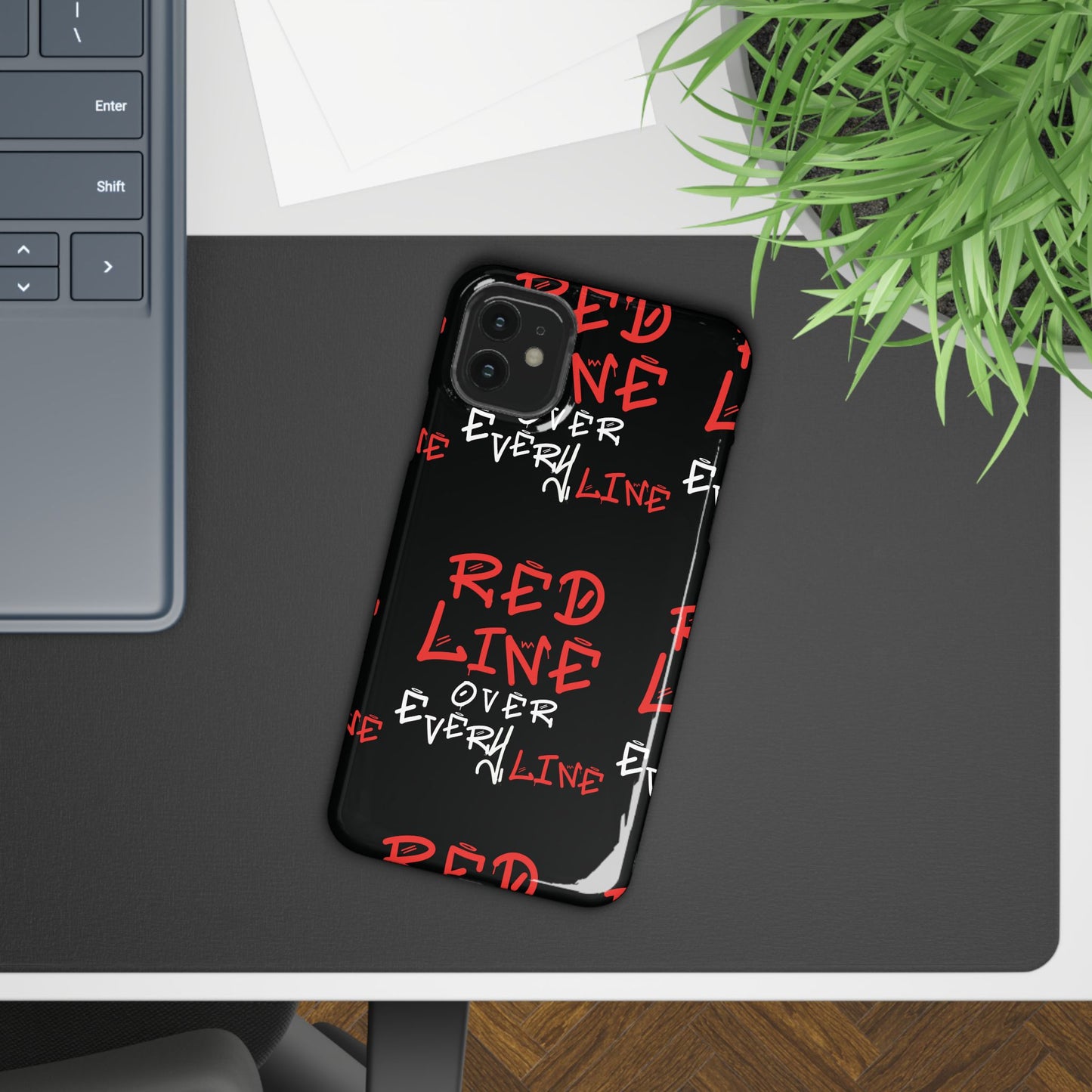 Red Line over Every Line Slim Cases iphone, Samsung galaxy