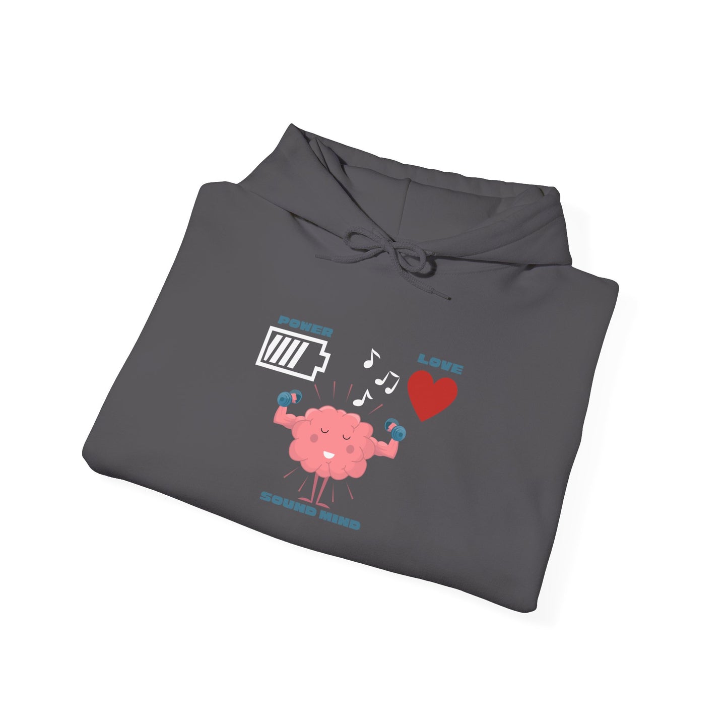 Power, Love, Sound Mind Faith based clothing, Unisex Heavy Blend™ Hooded Sweatshirt Christian Apparel, Christ is King, Blood of Jesus.