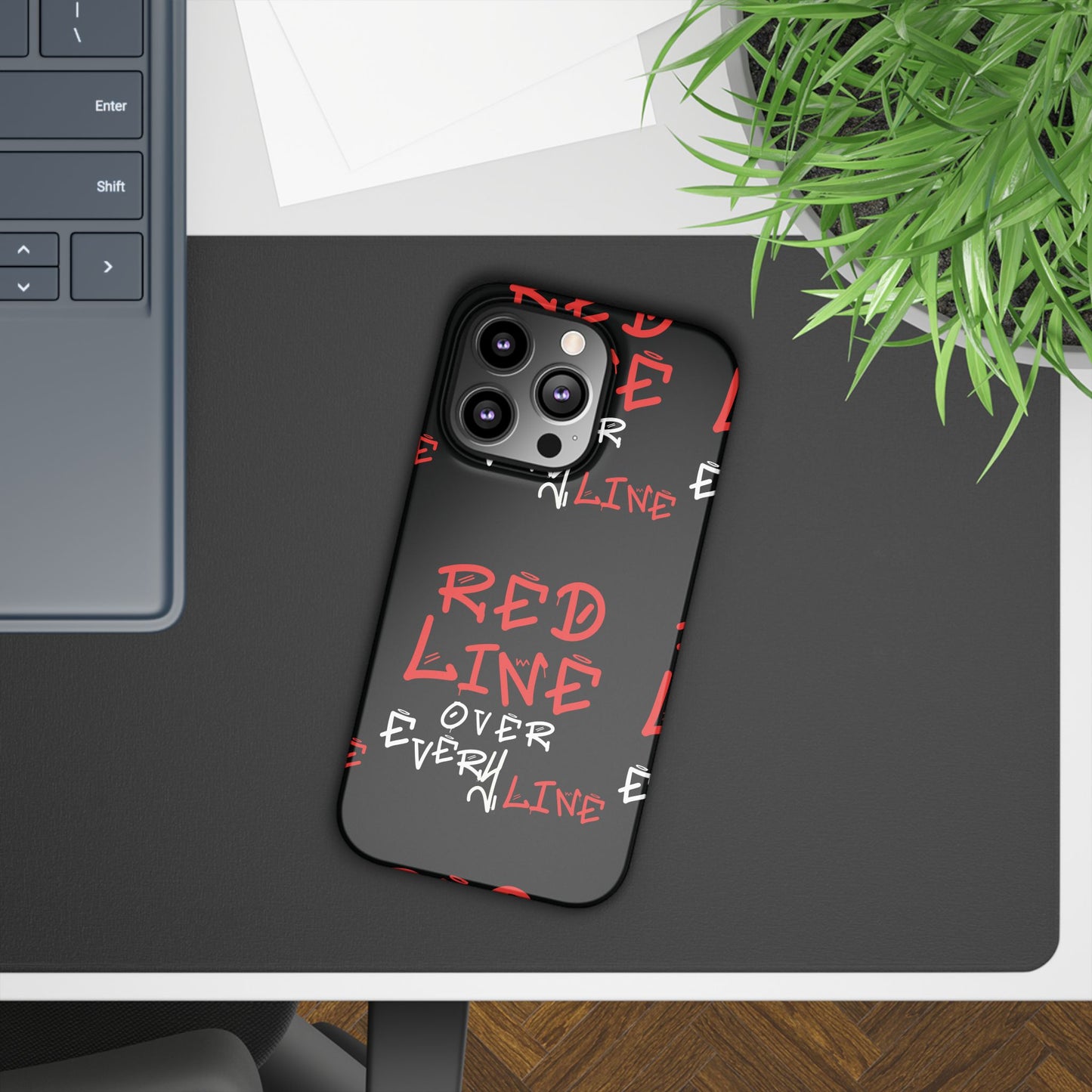 Red Line over Every Line Slim Cases iphone, Samsung galaxy