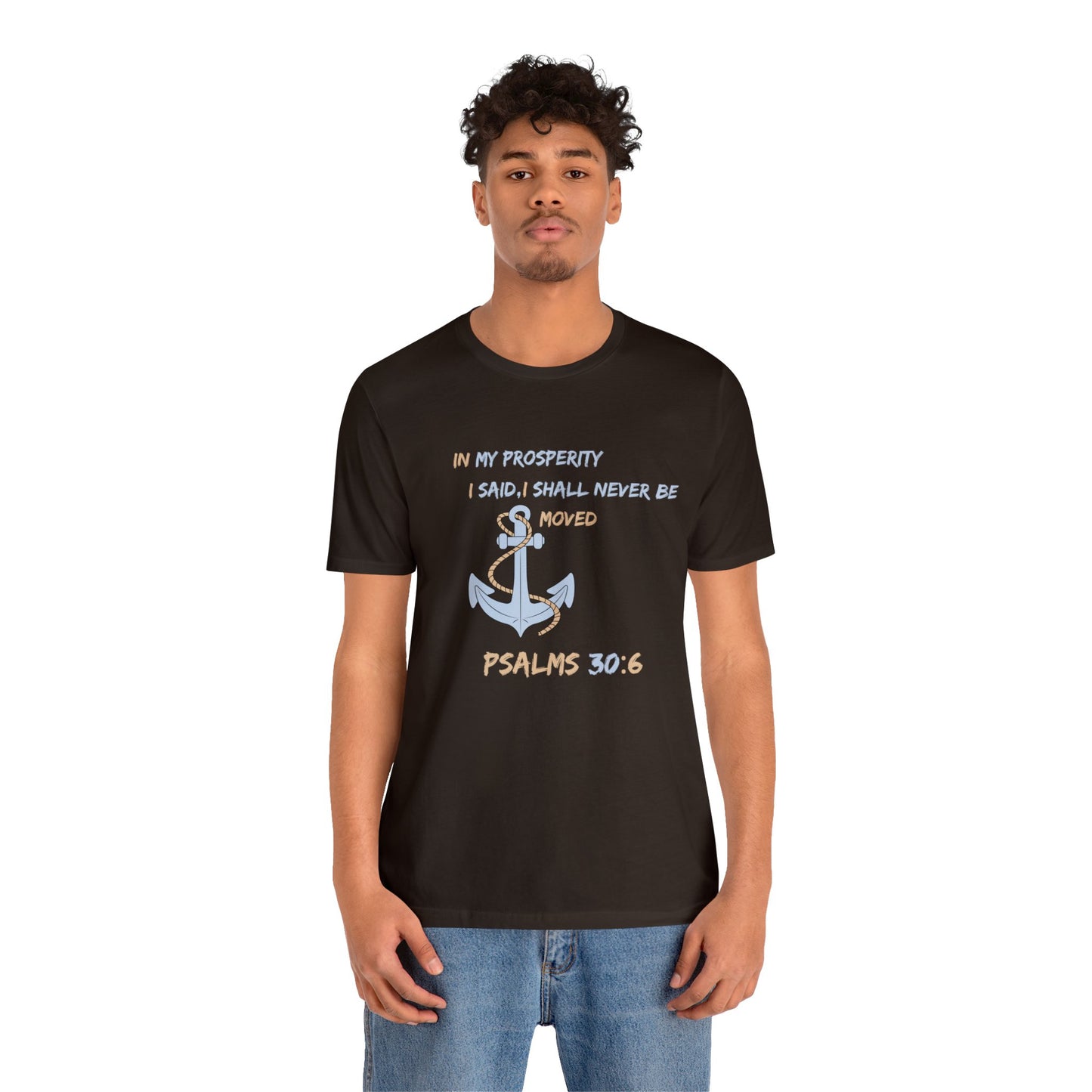 Anchored in Christ Unisex Jersey Short Sleeve tee by Ian&Ethans