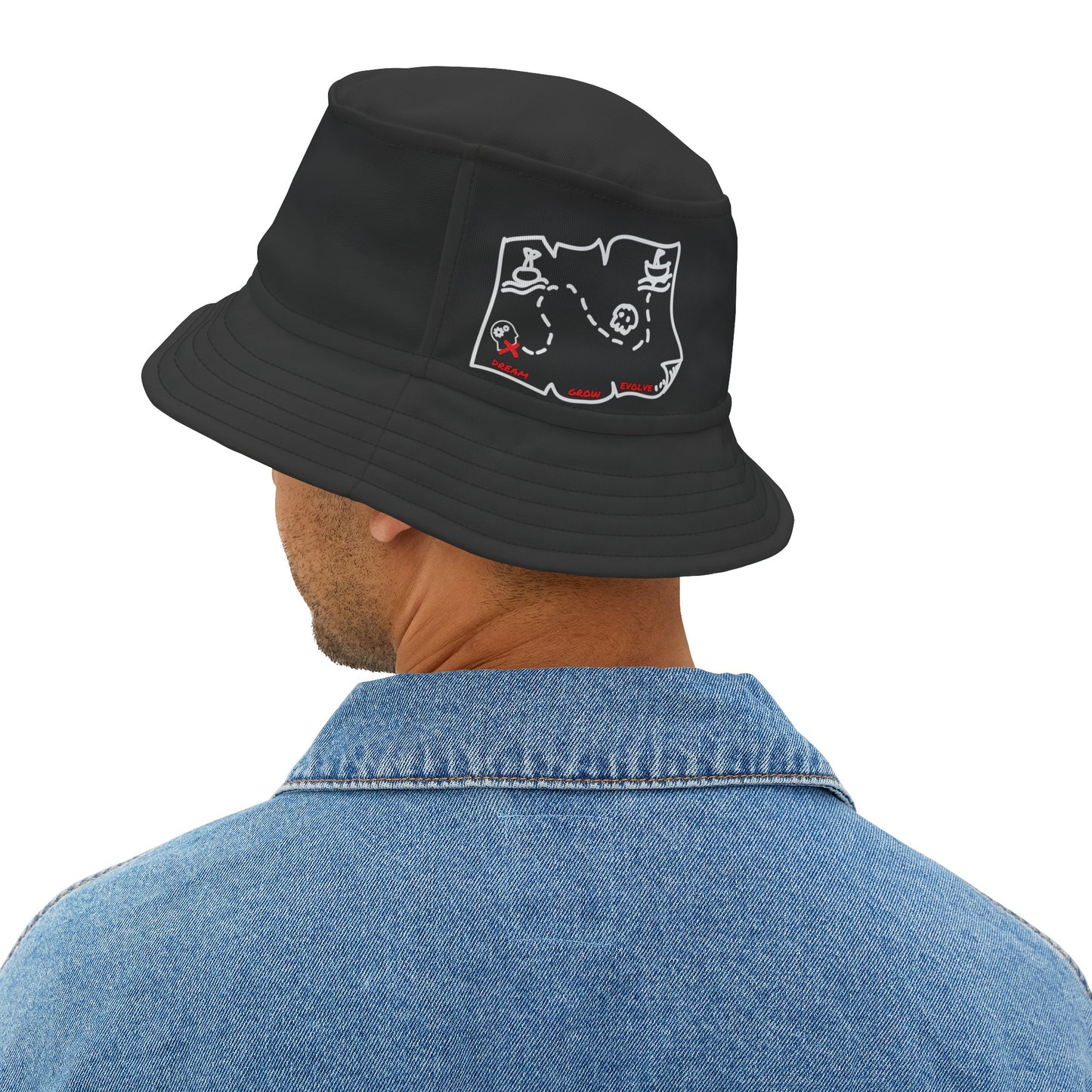No pressure (Black) Bucket Hat (AOP) by Ian&Ethans