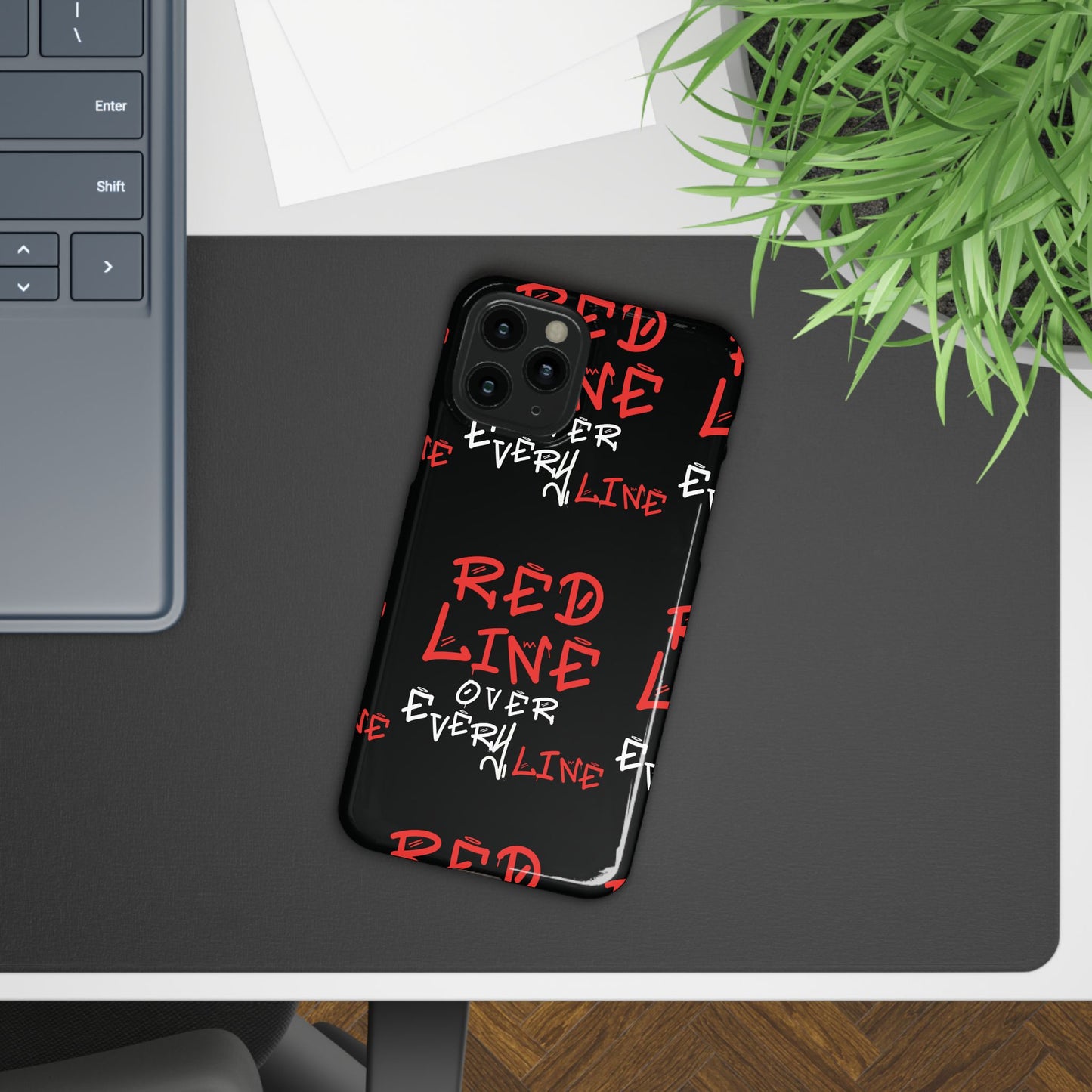 Red Line over Every Line Slim Cases iphone, Samsung galaxy