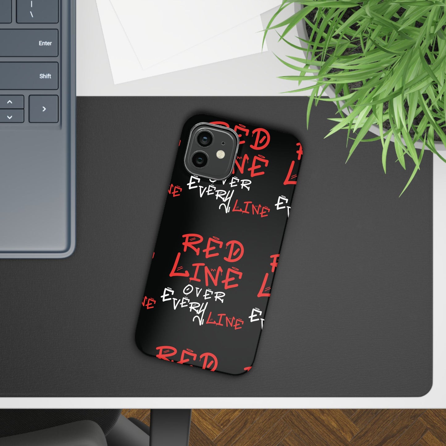 Red Line over Every Line Slim Cases iphone, Samsung galaxy