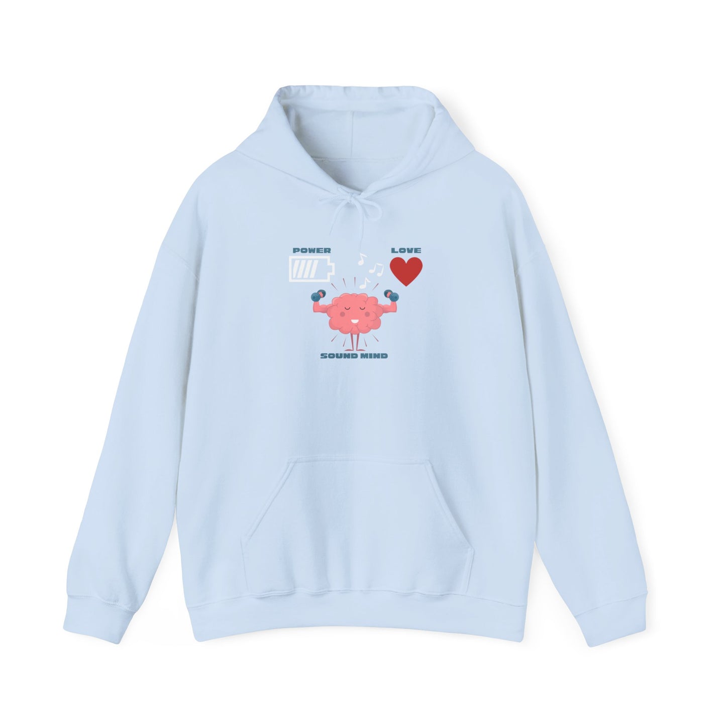 Power, Love, Sound Mind Faith based clothing, Unisex Heavy Blend™ Hooded Sweatshirt Christian Apparel, Christ is King, Blood of Jesus.