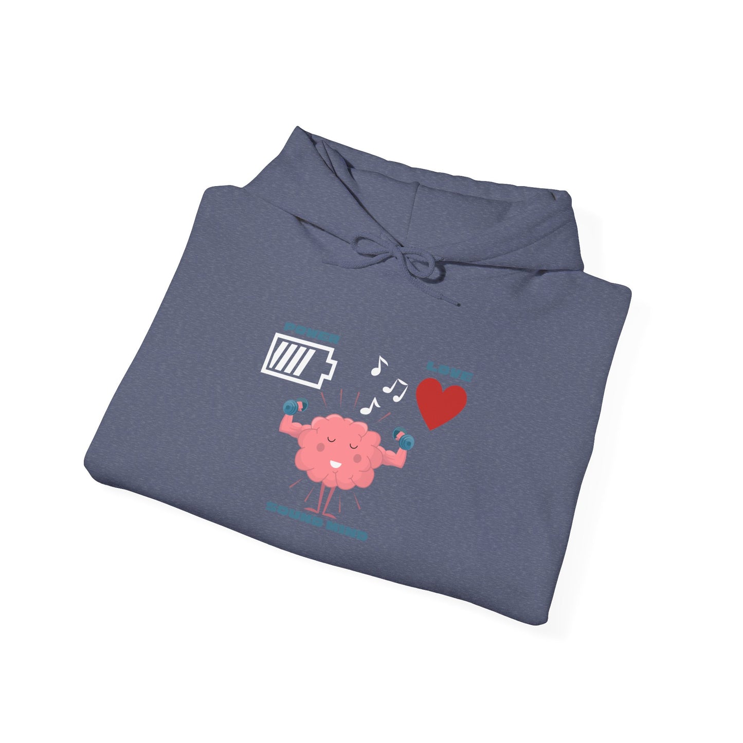 Power, Love, Sound Mind Faith based clothing, Unisex Heavy Blend™ Hooded Sweatshirt Christian Apparel, Christ is King, Blood of Jesus.
