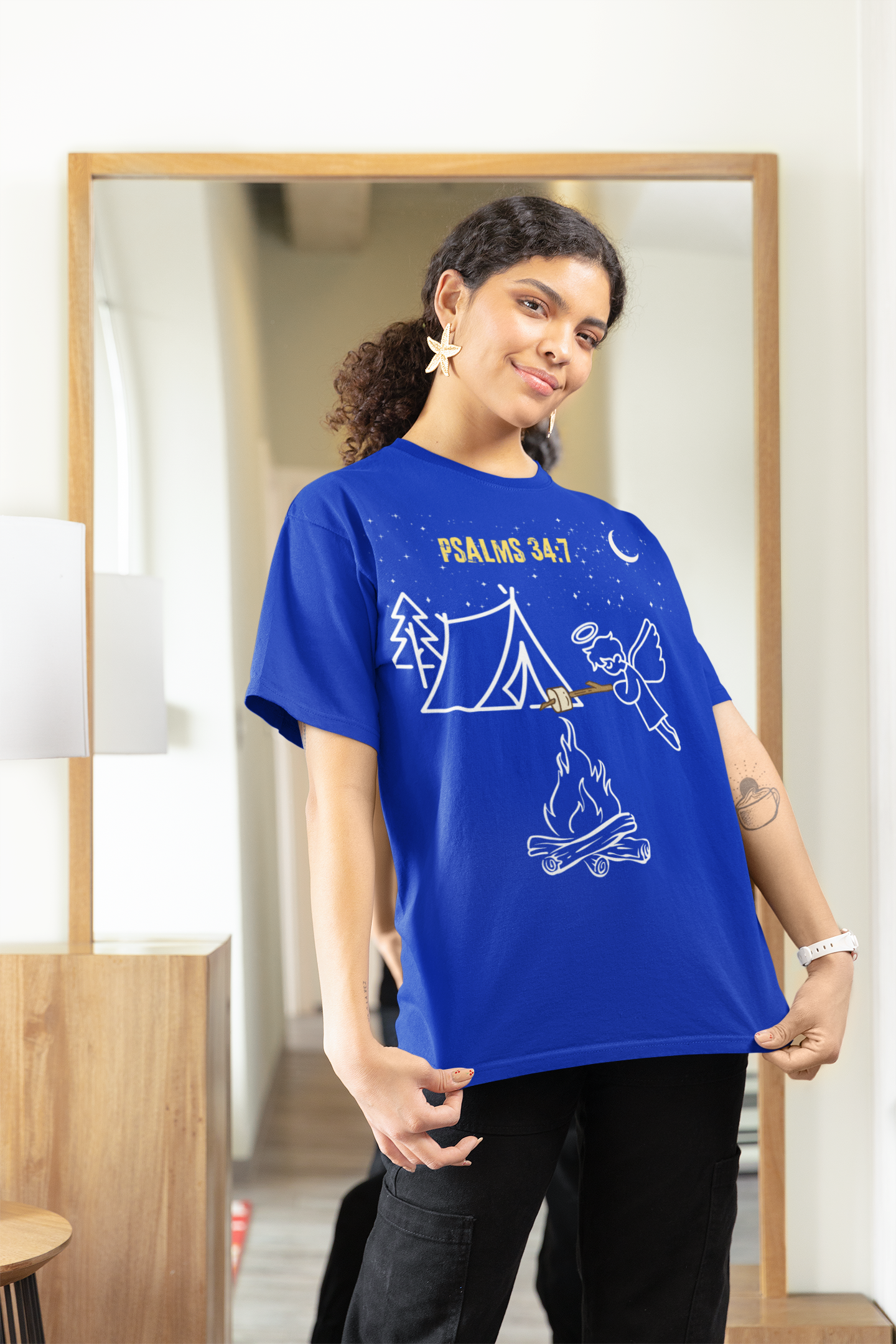 Psalms 34:7 Unisex Heavy Cotton Tee Christian clothing, Faith based apparel, Religious gift, Inspirational scripture, Graphic t-shirt, Christmas gift, Perfect gift, Bible verse