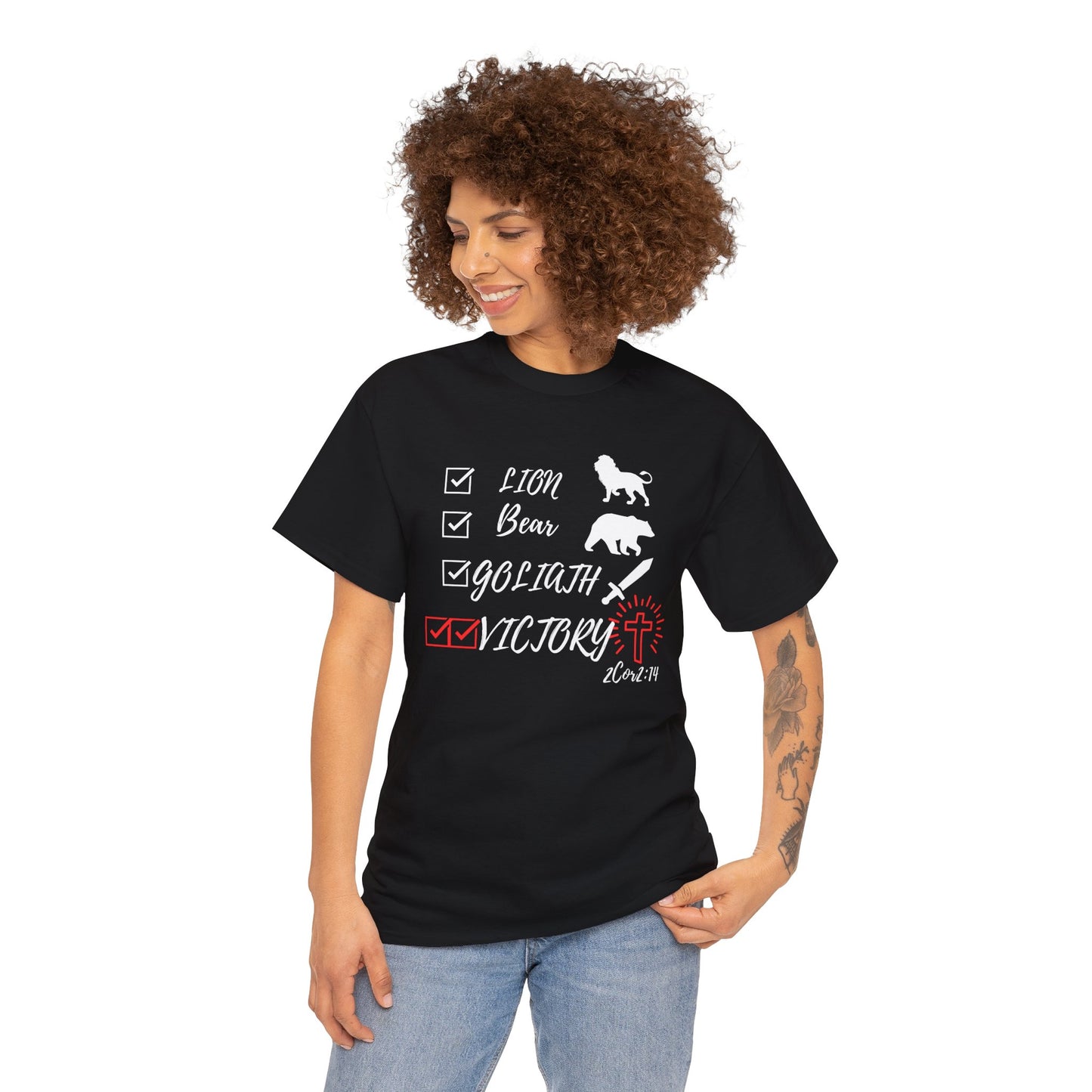 Victory in Christ Unisex Heavy Cotton Tee  Christian clothing, Christmas gift, Perfect gift, Religious gift, Inspirational scripture, Graphic t-shirt,