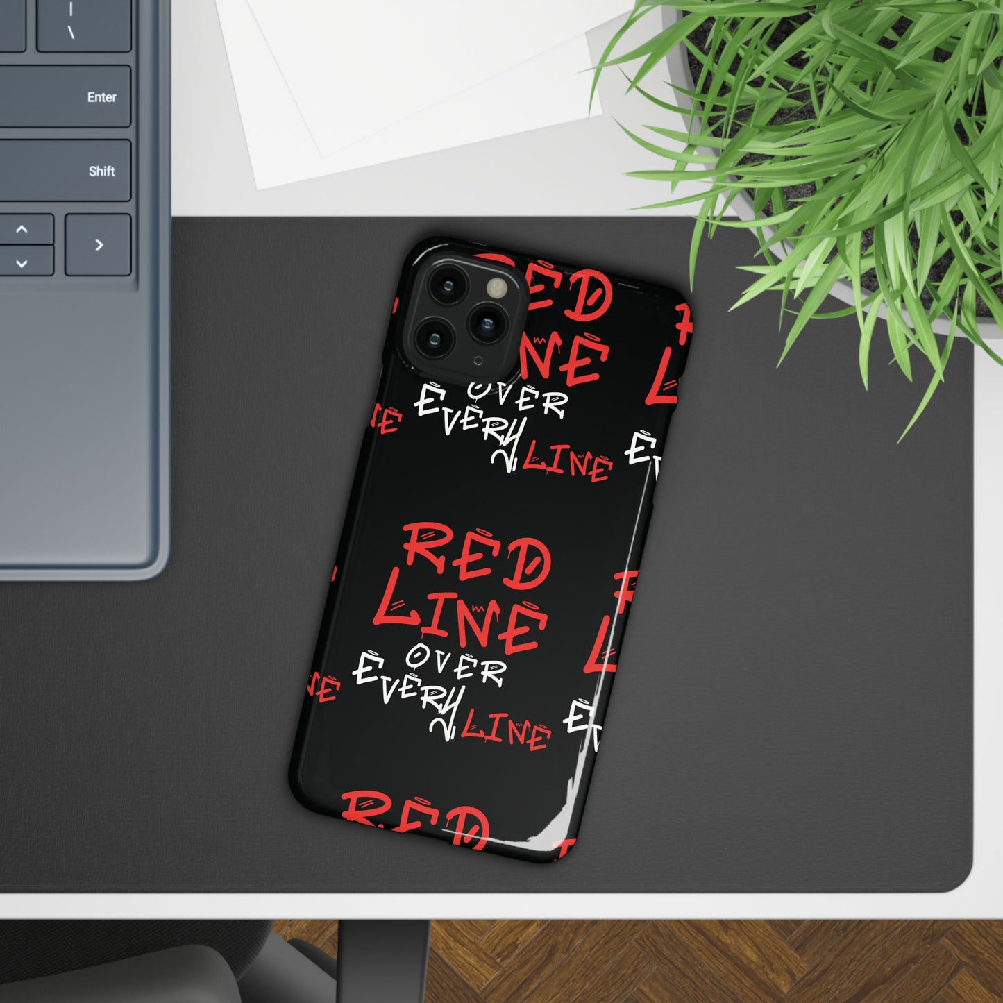 Red Line over Every Line Slim Cases iphone, Samsung galaxy