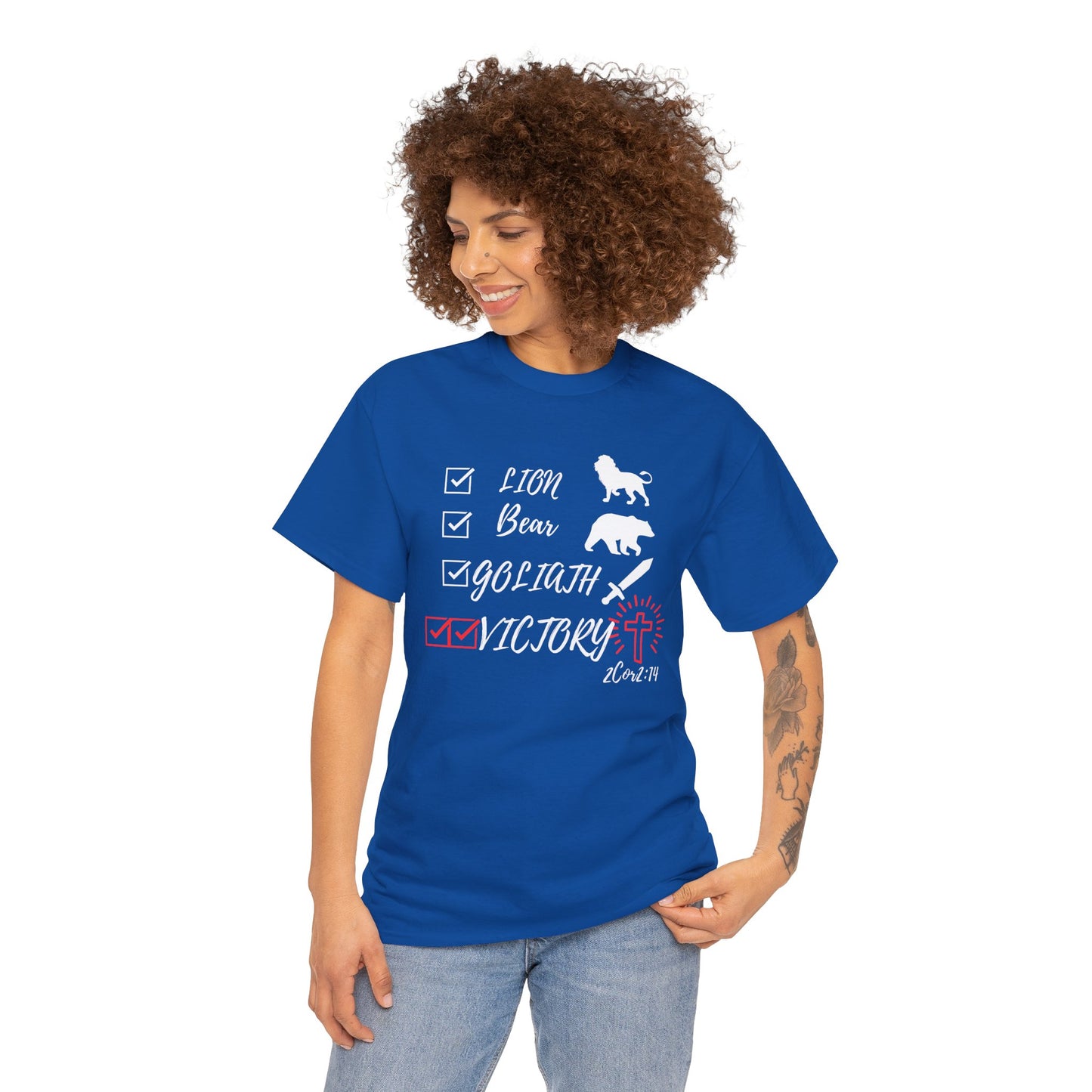 Victory in Christ Unisex Heavy Cotton Tee  Christian clothing, Christmas gift, Perfect gift, Religious gift, Inspirational scripture, Graphic t-shirt,