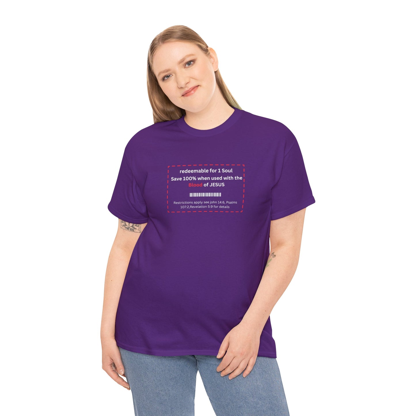 Redemption coupon Unisex Heavy Cotton Tee  Christian clothing, Faith based apparel, Religious gift, Christmas gift, Inspirational scripture