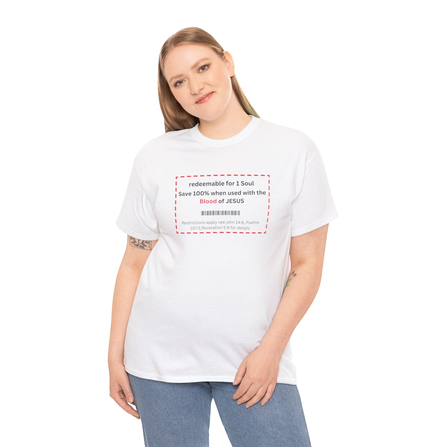 Redemption coupon Unisex Heavy Cotton Tee  Christian clothing, Faith based apparel, Religious gift, Christmas gift, Inspirational scripture