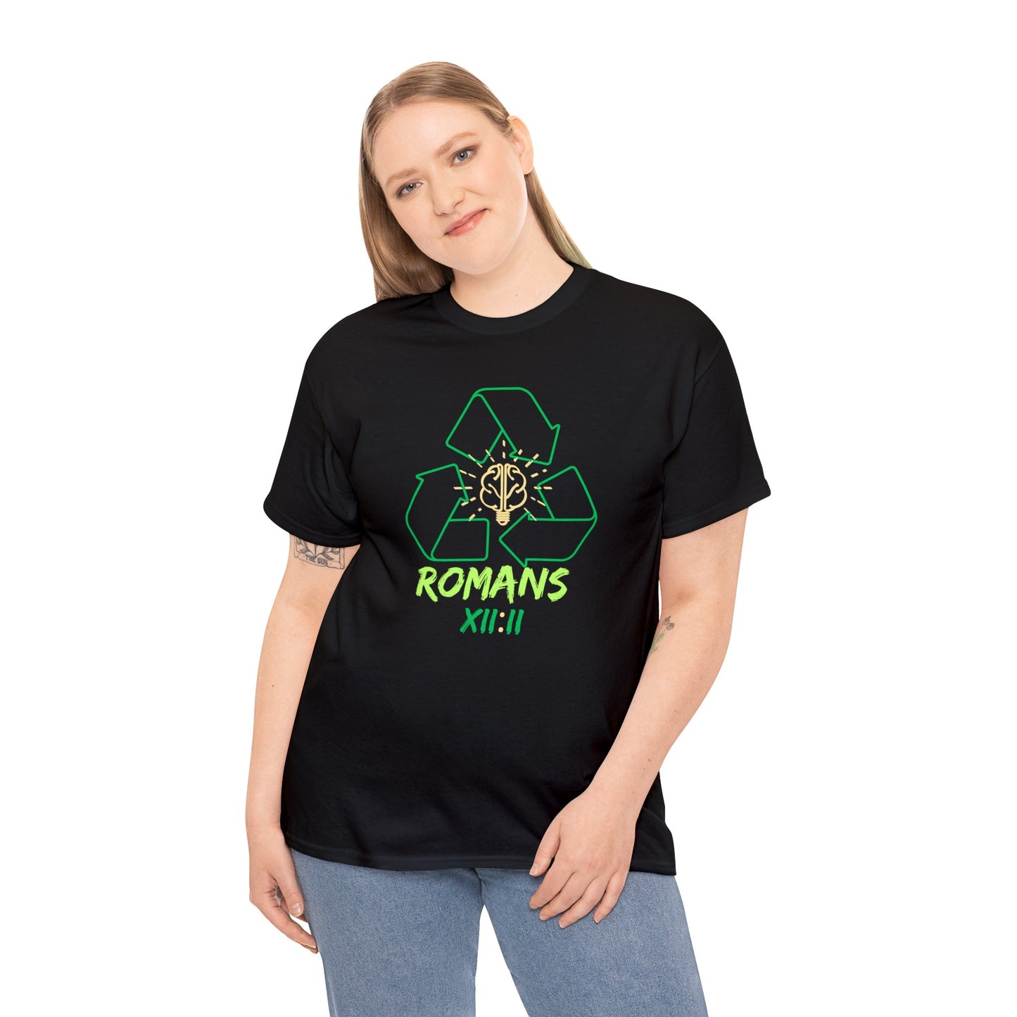Romans 12:2 Unisex Heavy Cotton Tee Christian clothing, Perfect gift, Christmas gift, Religious gift, Inspirational scripture, Graphic t-shirt,