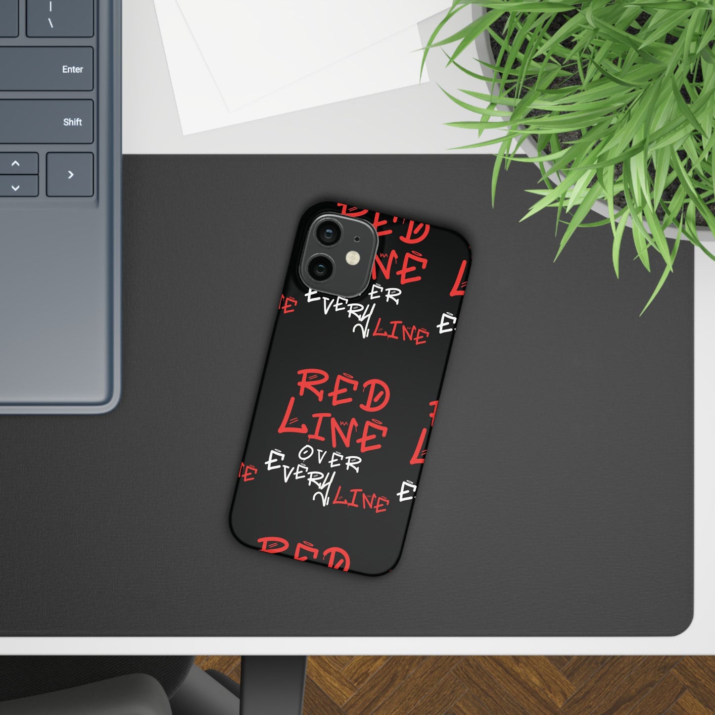 Red Line over Every Line Slim Cases iphone, Samsung galaxy