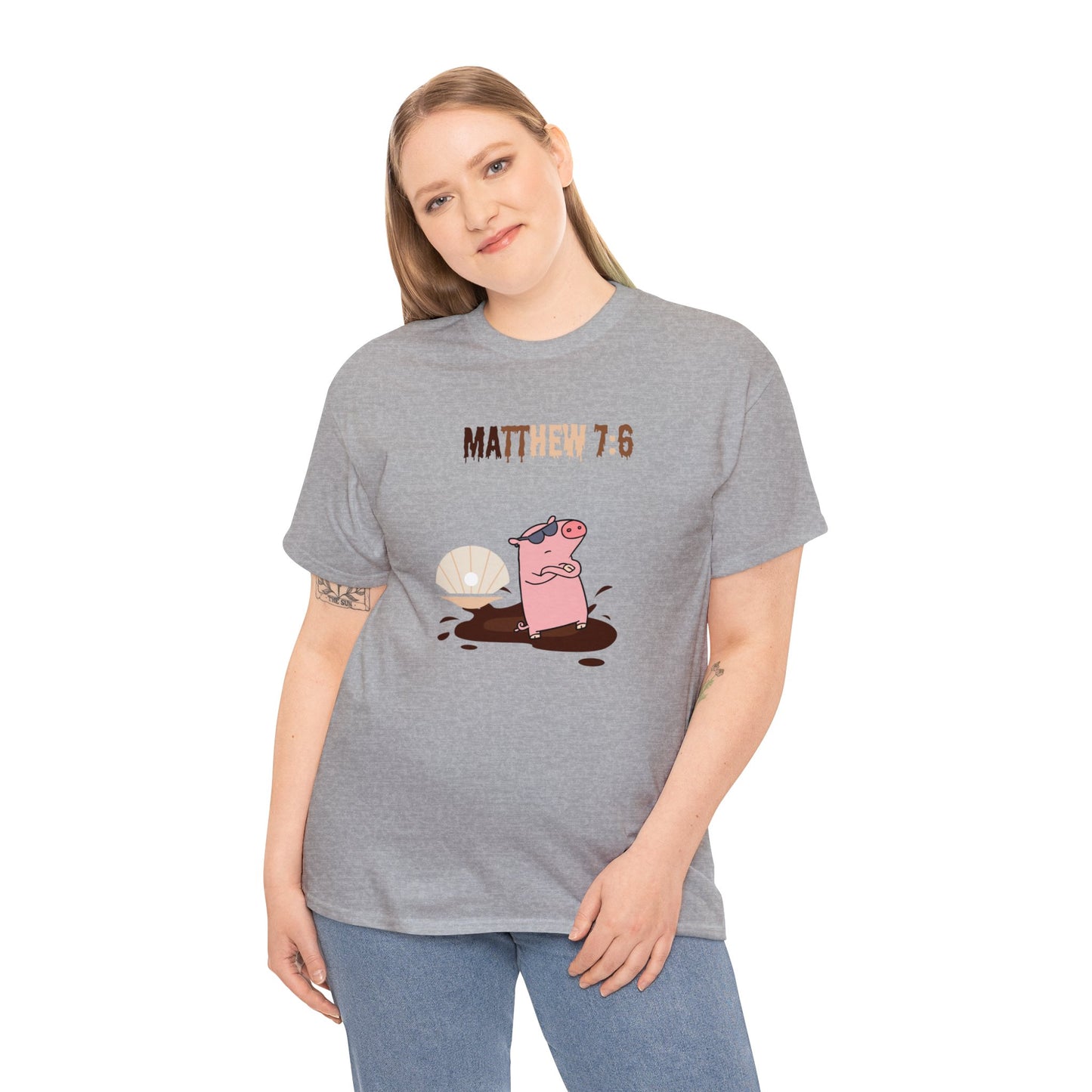 Matthew 7:6 Unisex Heavy Cotton Tee  Christian clothing, Faith based apparel, Graphic t-shirt, Inspirational scriptures, Religious gift, Christmas gift, Perfect gift