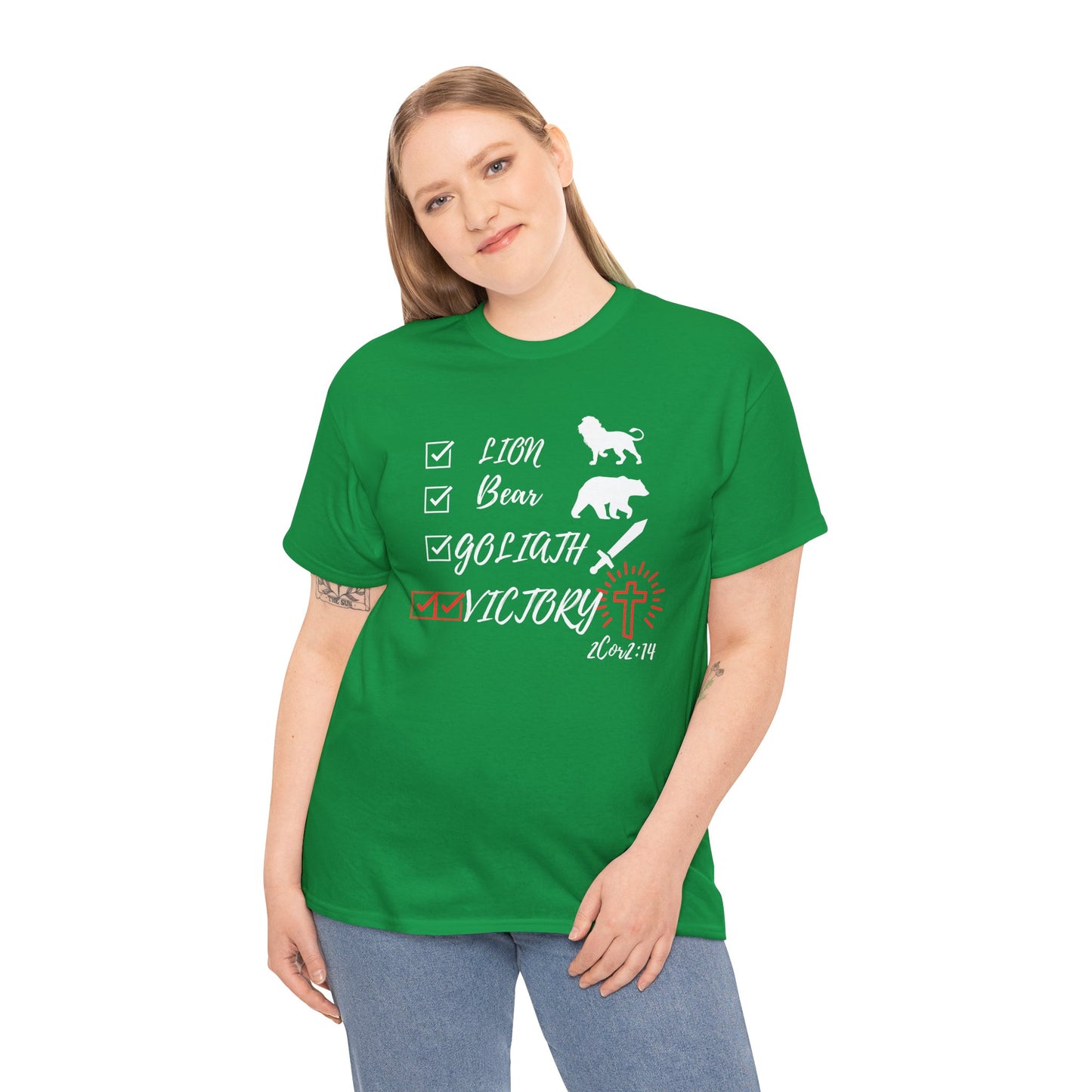 Victory in Christ Unisex Heavy Cotton Tee  Christian clothing, Christmas gift, Perfect gift, Religious gift, Inspirational scripture, Graphic t-shirt,
