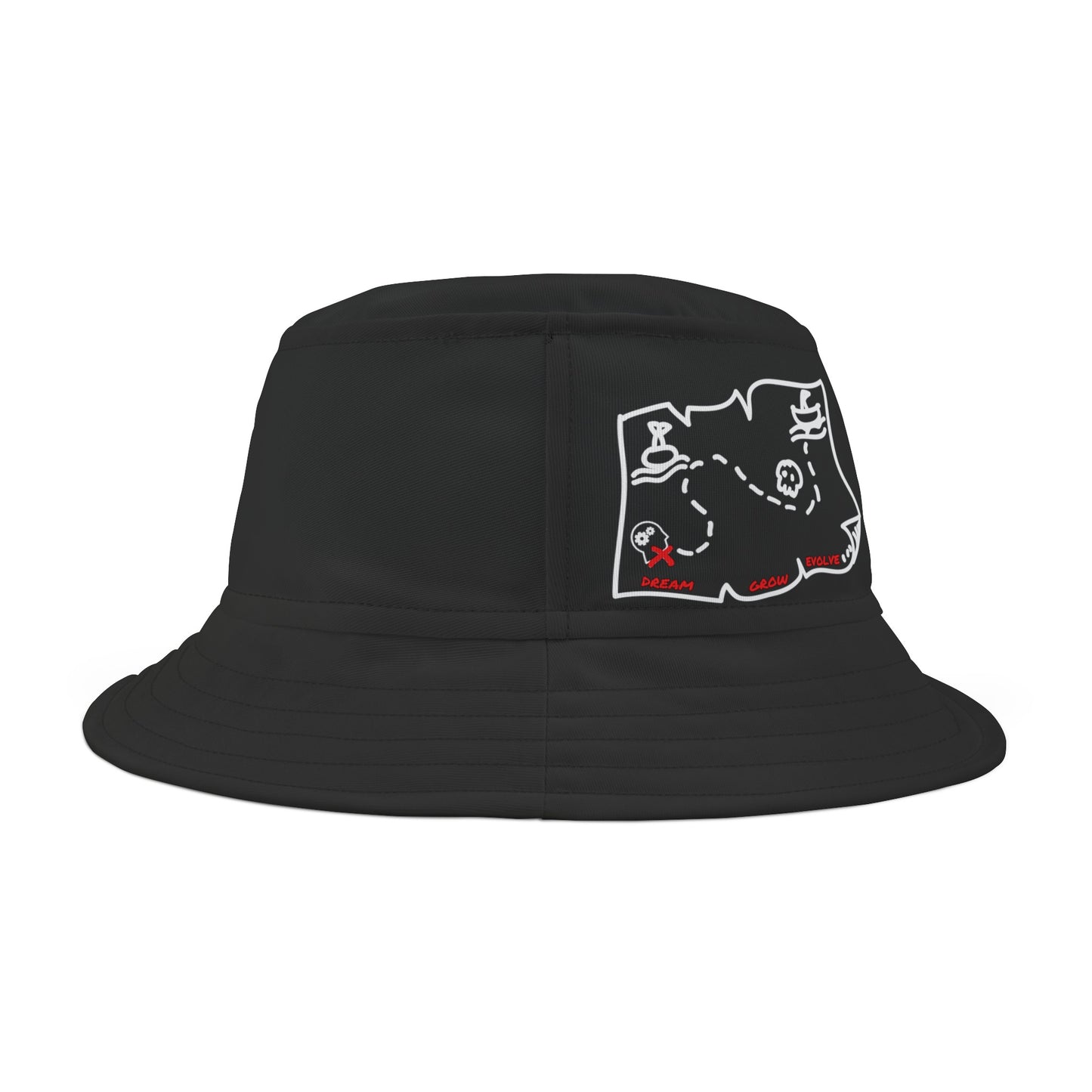 No pressure (Black) Bucket Hat (AOP) by Ian&Ethans