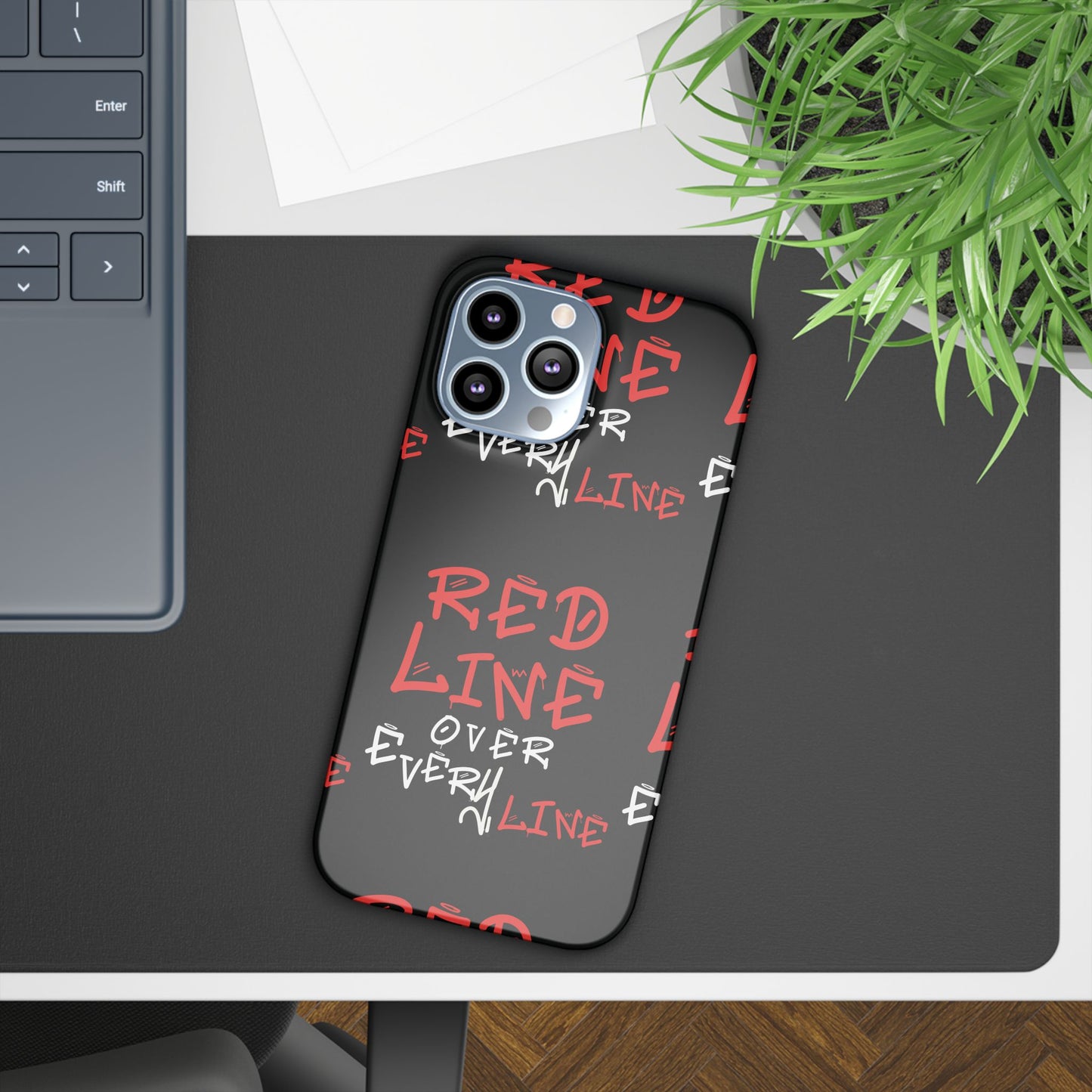 Red Line over Every Line Slim Cases iphone, Samsung galaxy