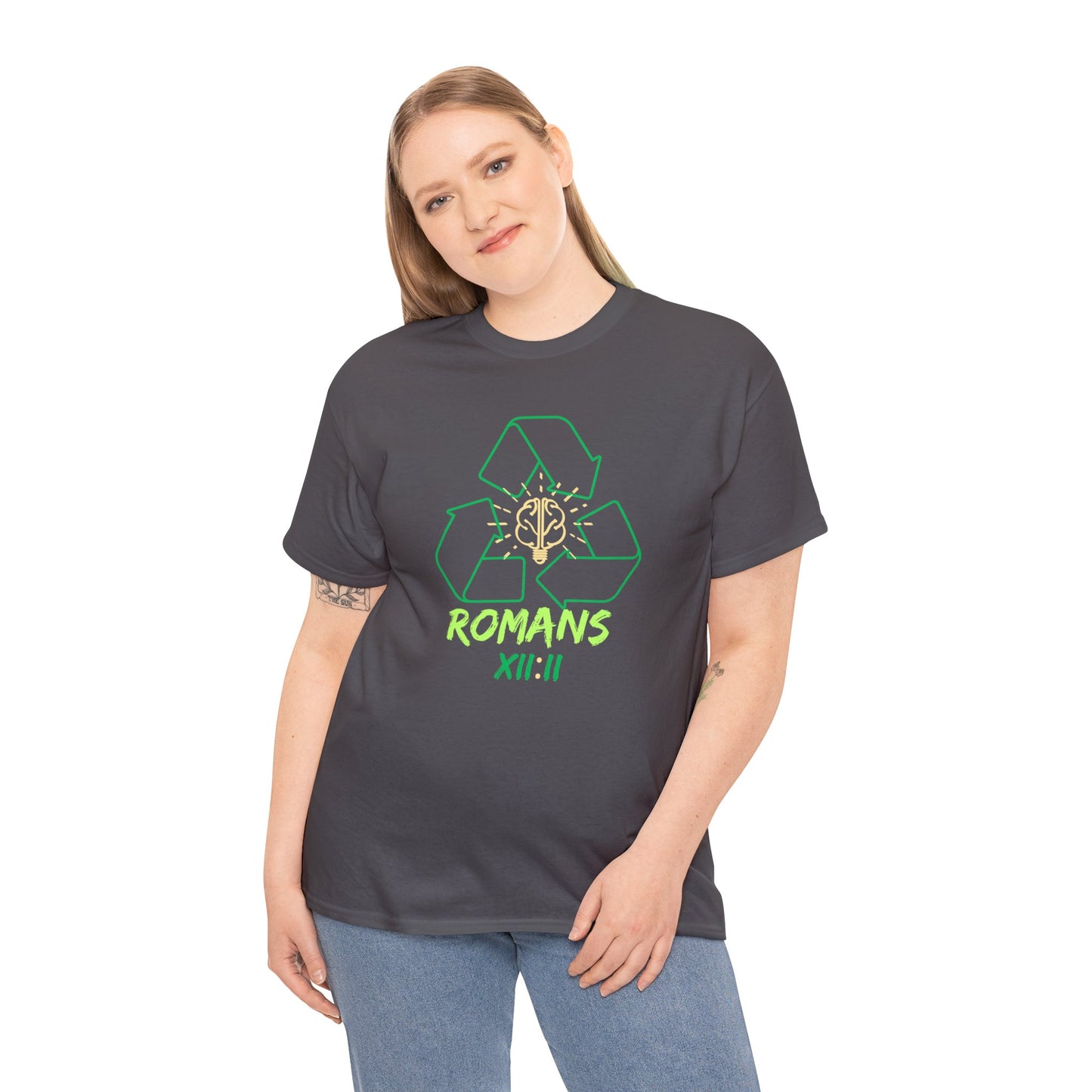 Romans 12:2 Unisex Heavy Cotton Tee Christian clothing, Perfect gift, Christmas gift, Religious gift, Inspirational scripture, Graphic t-shirt,