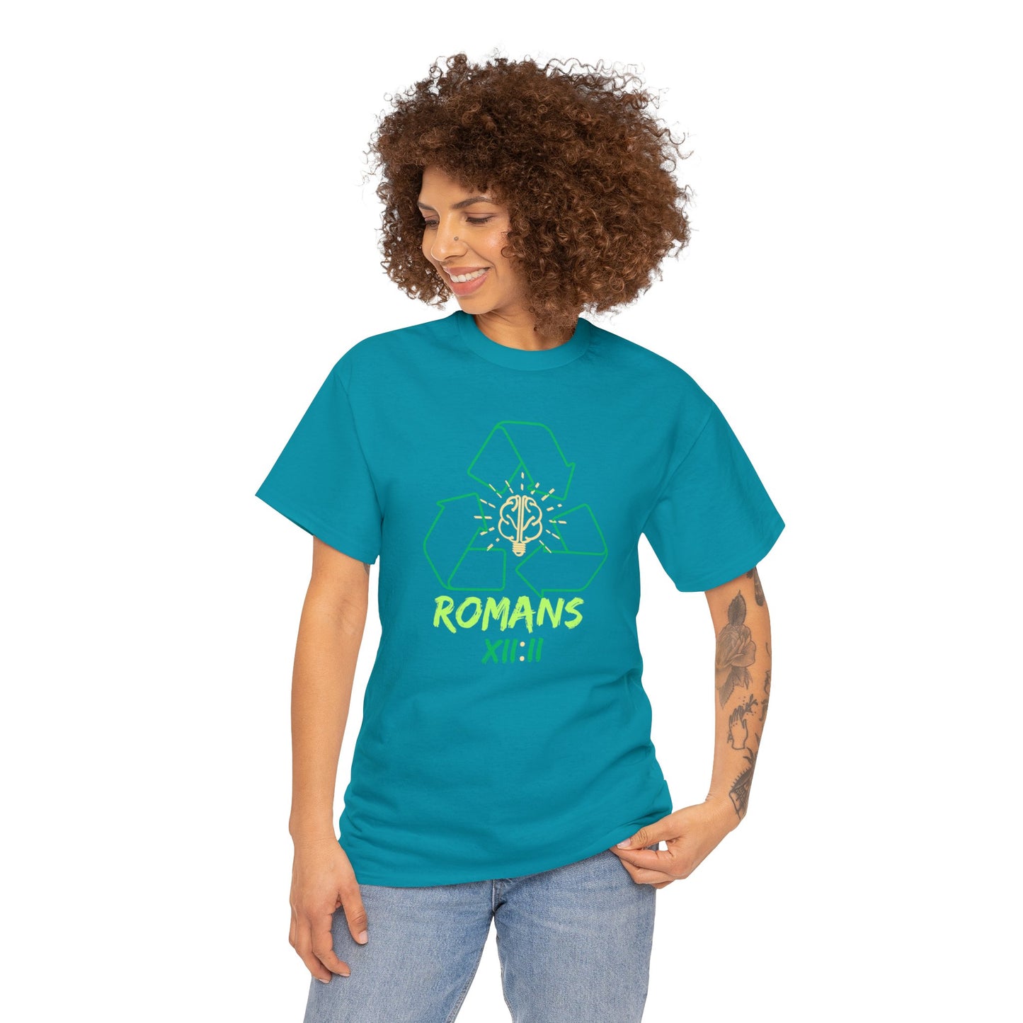 Romans 12:2 Unisex Heavy Cotton Tee Christian clothing, Perfect gift, Christmas gift, Religious gift, Inspirational scripture, Graphic t-shirt,