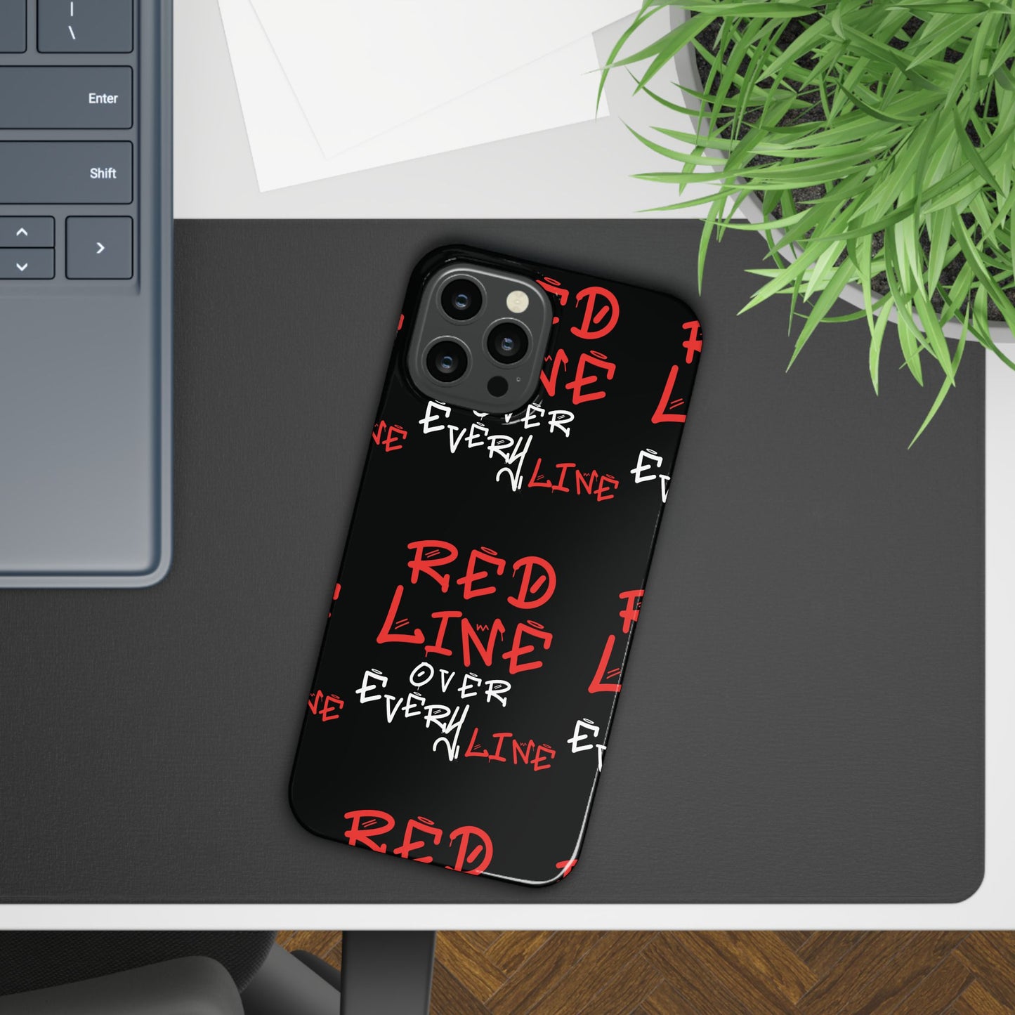 Red Line over Every Line Slim Cases iphone, Samsung galaxy