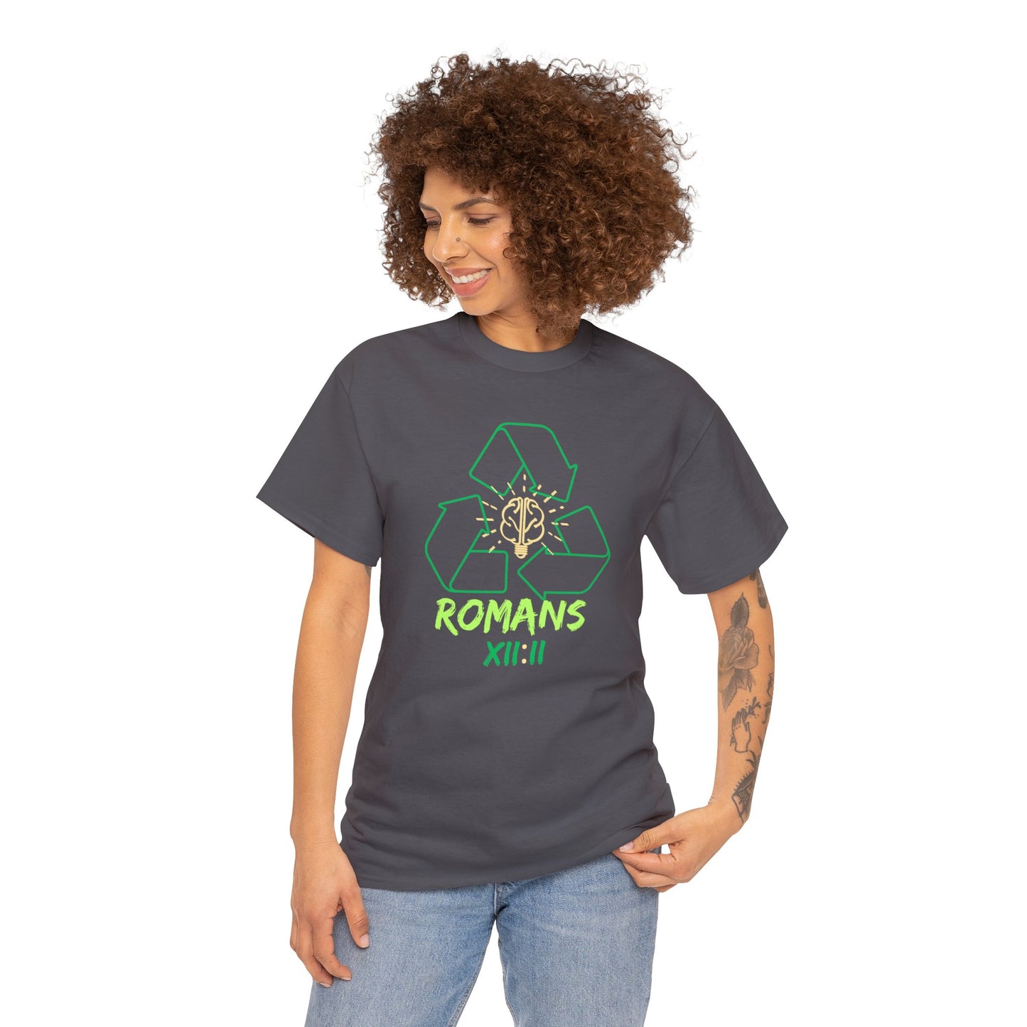 Romans 12:2 Unisex Heavy Cotton Tee Christian clothing, Perfect gift, Christmas gift, Religious gift, Inspirational scripture, Graphic t-shirt,