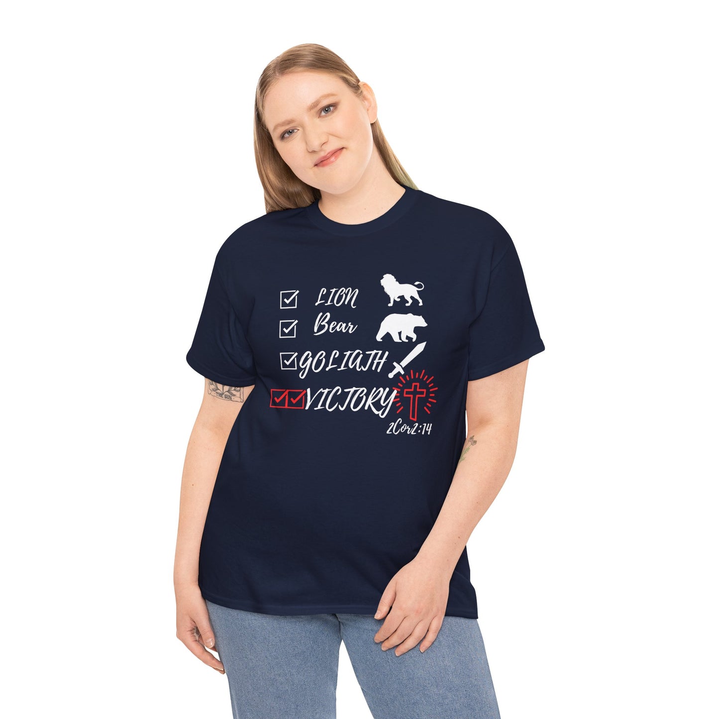 Victory in Christ Unisex Heavy Cotton Tee  Christian clothing, Christmas gift, Perfect gift, Religious gift, Inspirational scripture, Graphic t-shirt,