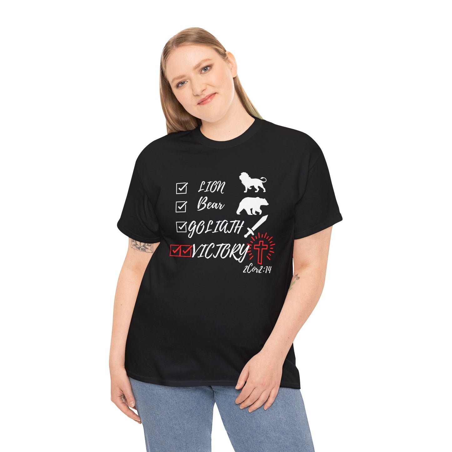 Victory in Christ Unisex Heavy Cotton Tee  Christian clothing, Christmas gift, Perfect gift, Religious gift, Inspirational scripture, Graphic t-shirt,