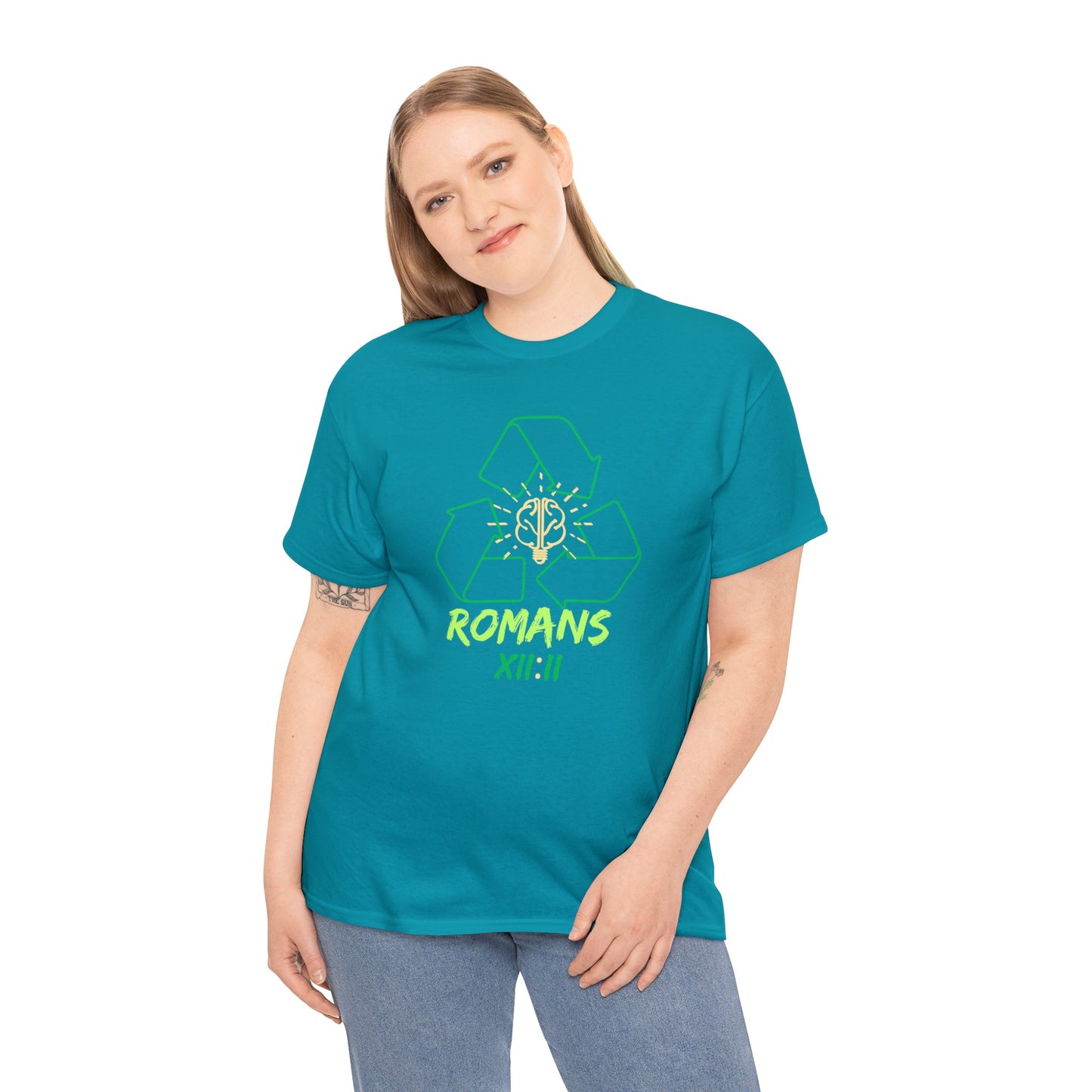 Romans 12:2 Unisex Heavy Cotton Tee Christian clothing, Perfect gift, Christmas gift, Religious gift, Inspirational scripture, Graphic t-shirt,