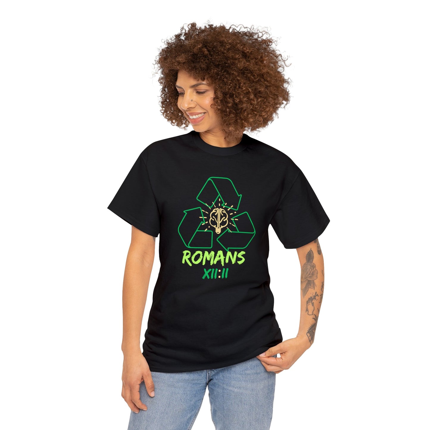 Romans 12:2 Unisex Heavy Cotton Tee Christian clothing, Perfect gift, Christmas gift, Religious gift, Inspirational scripture, Graphic t-shirt,