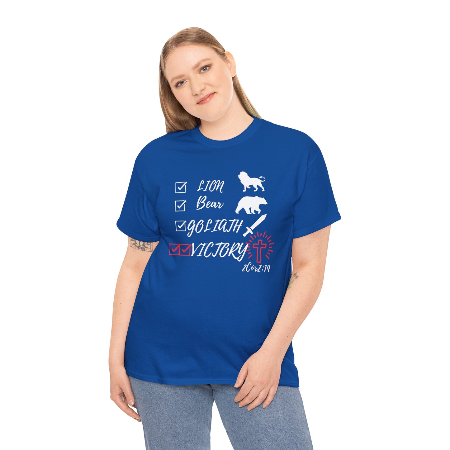 Victory in Christ Unisex Heavy Cotton Tee  Christian clothing, Christmas gift, Perfect gift, Religious gift, Inspirational scripture, Graphic t-shirt,