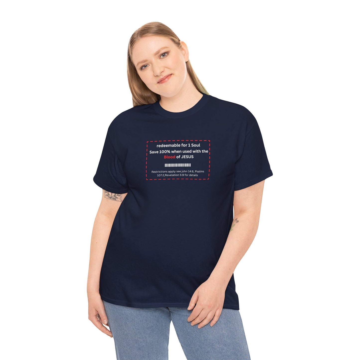 Redemption coupon Unisex Heavy Cotton Tee  Christian clothing, Faith based apparel, Religious gift, Christmas gift, Inspirational scripture