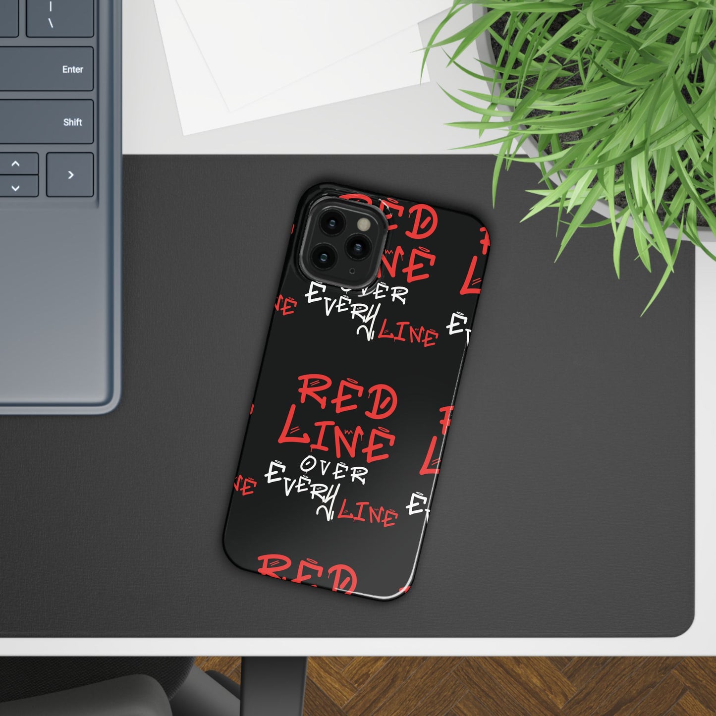 Red Line over Every Line Slim Cases iphone, Samsung galaxy
