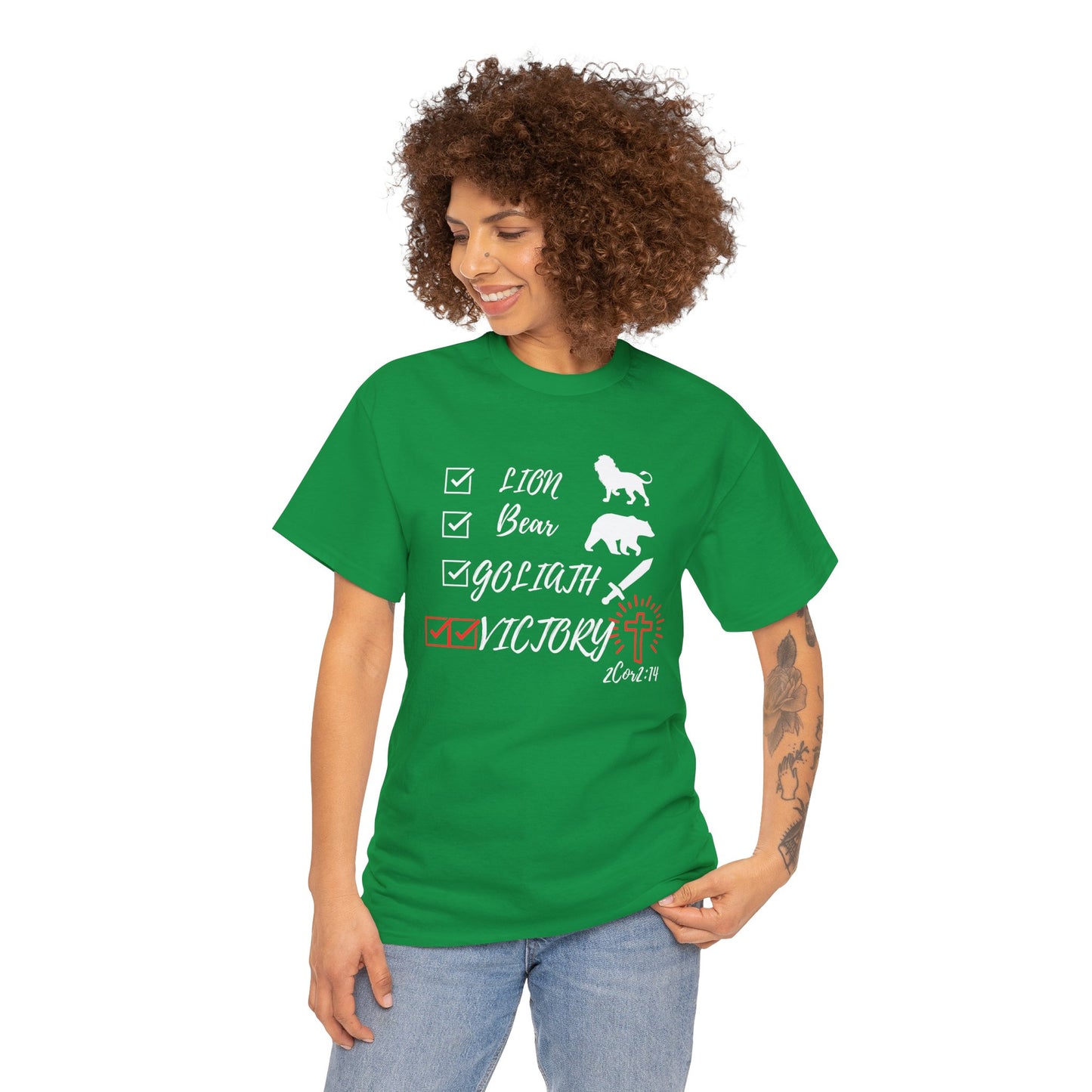 Victory in Christ Unisex Heavy Cotton Tee  Christian clothing, Christmas gift, Perfect gift, Religious gift, Inspirational scripture, Graphic t-shirt,