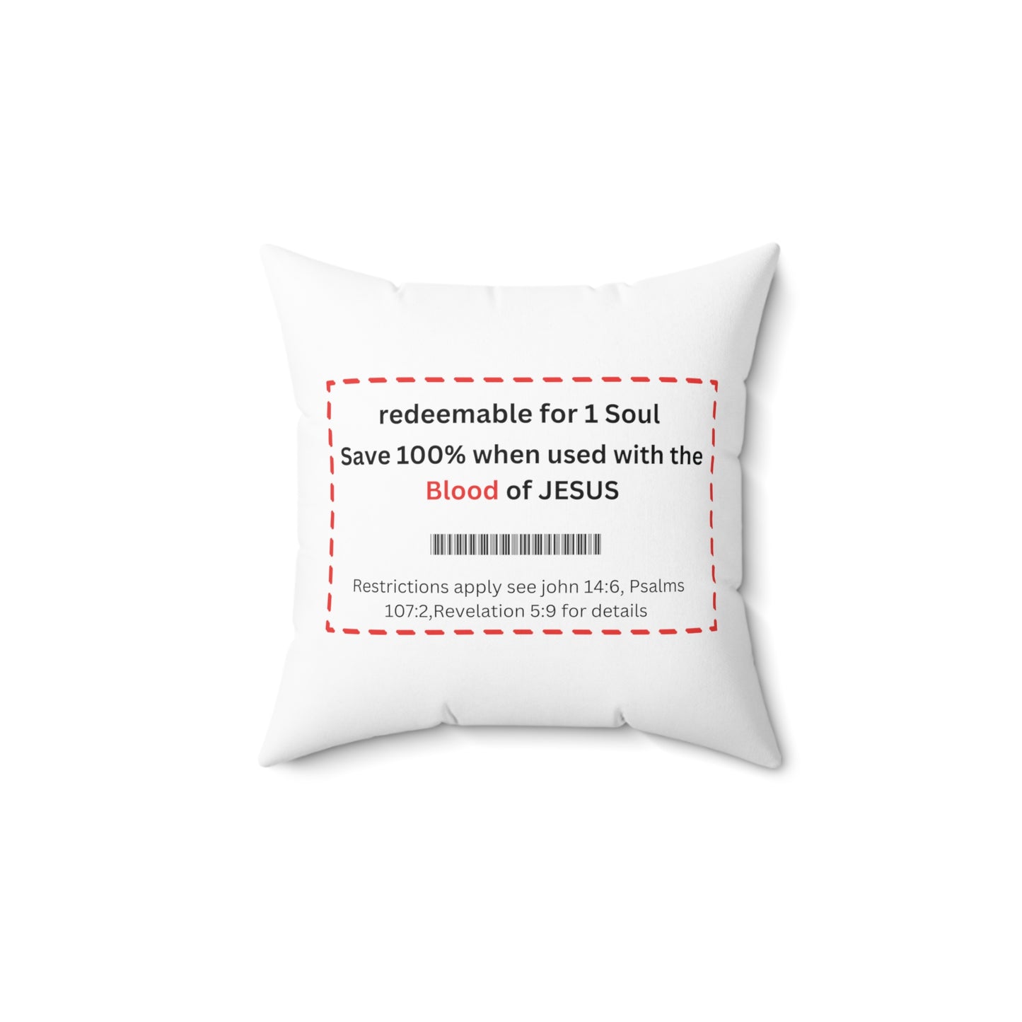 Redemption Spun Polyester Square Pillow Christian home decor , Blood of Jesus, Christ is King, God is Love