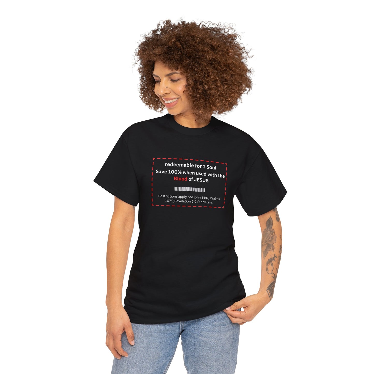 Redemption coupon Unisex Heavy Cotton Tee  Christian clothing, Faith based apparel, Religious gift, Christmas gift, Inspirational scripture