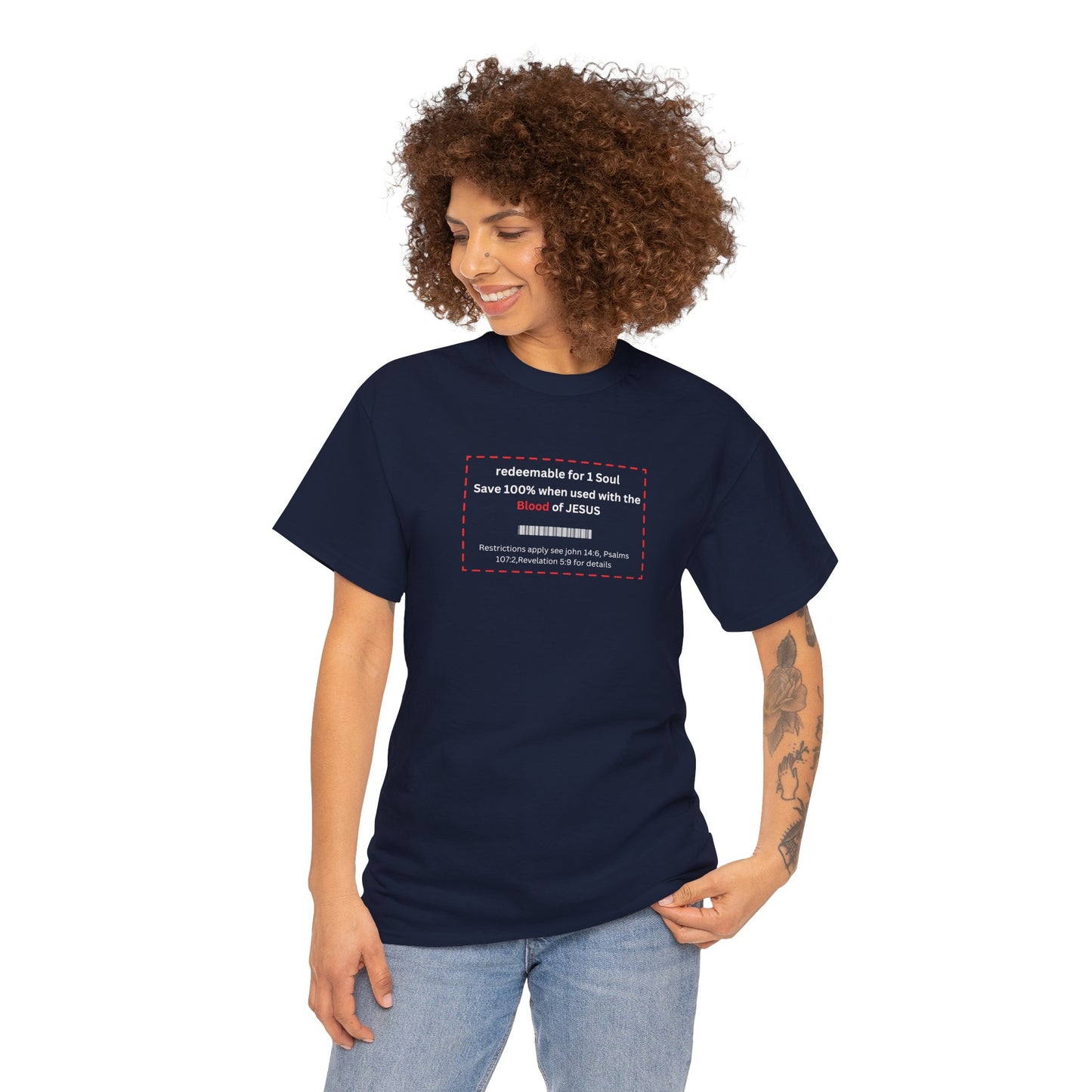 Redemption coupon Unisex Heavy Cotton Tee  Christian clothing, Faith based apparel, Religious gift, Christmas gift, Inspirational scripture