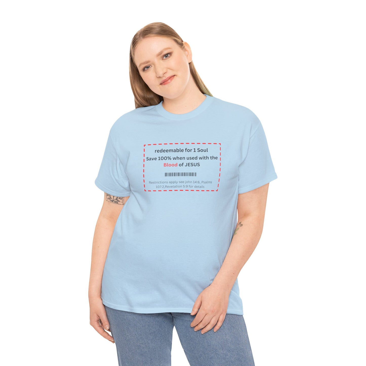 Redemption coupon Unisex Heavy Cotton Tee  Christian clothing, Faith based apparel, Religious gift, Christmas gift, Inspirational scripture