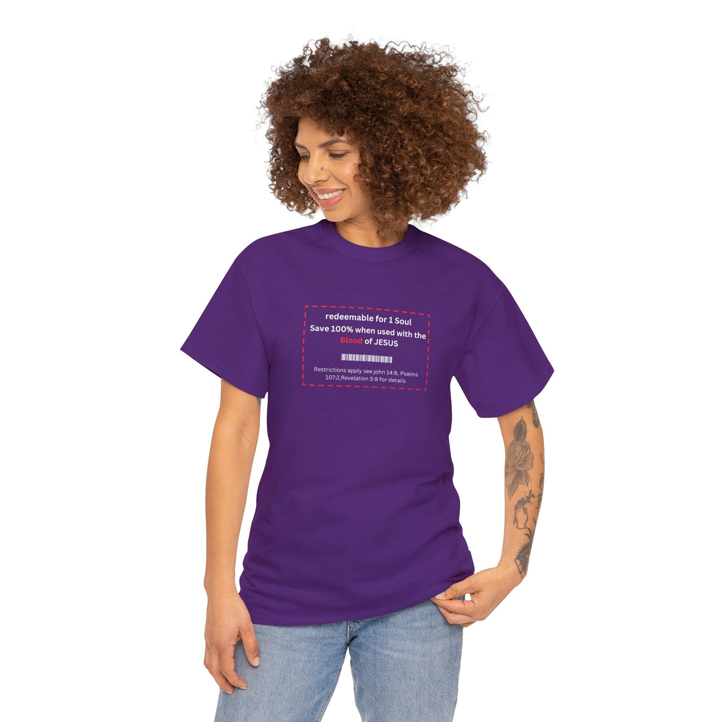 Redemption coupon Unisex Heavy Cotton Tee  Christian clothing, Faith based apparel, Religious gift, Christmas gift, Inspirational scripture