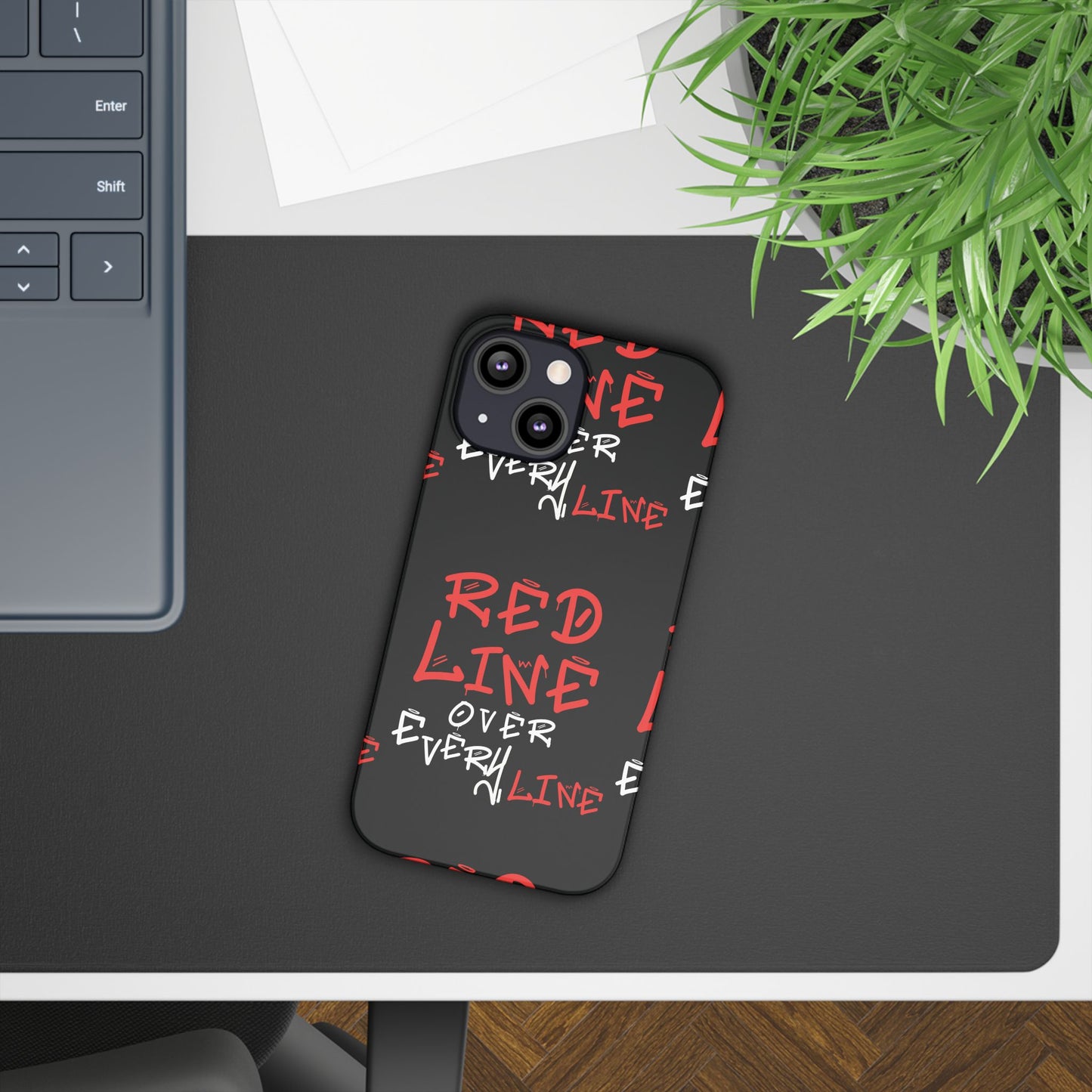 Red Line over Every Line Slim Cases iphone, Samsung galaxy