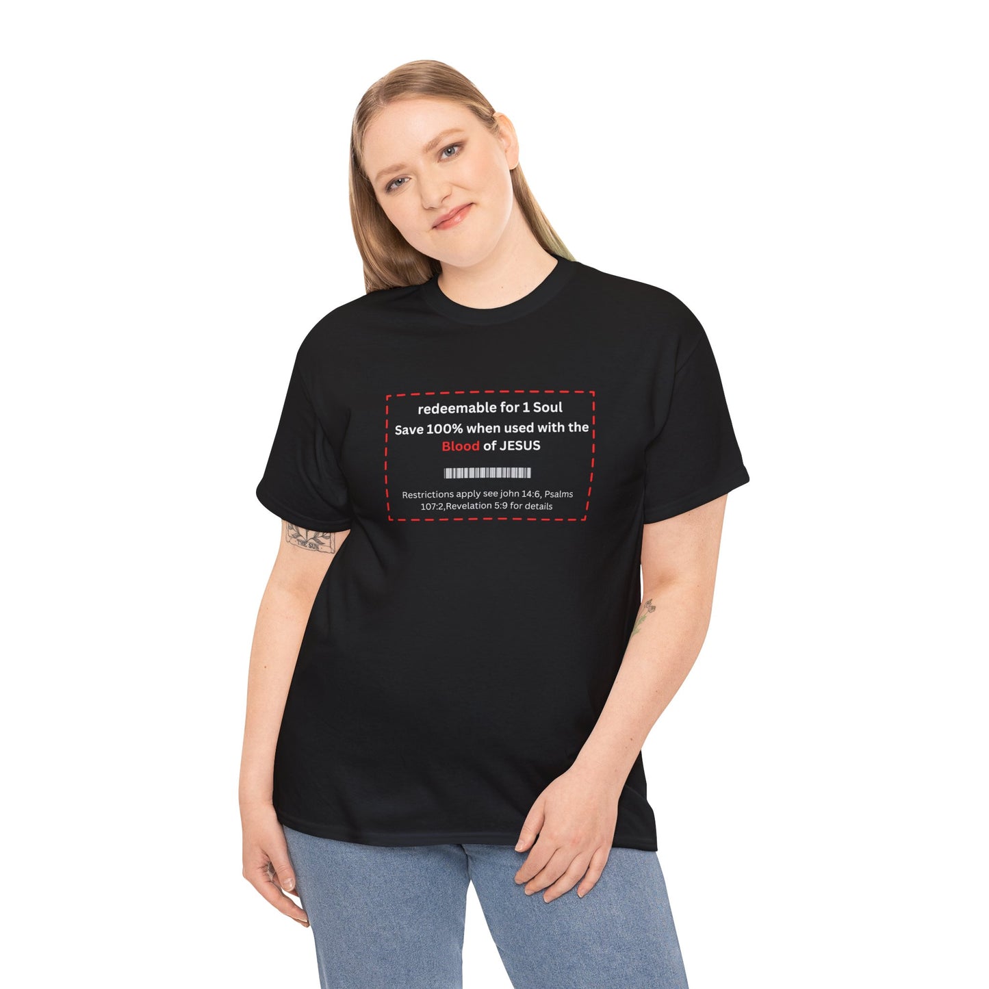 Redemption coupon Unisex Heavy Cotton Tee  Christian clothing, Faith based apparel, Religious gift, Christmas gift, Inspirational scripture