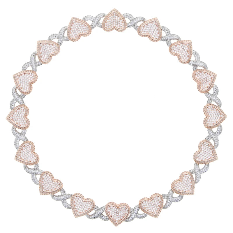 Bling Gold Rose Gold Two Tone Plated Fashion Women Jewelry Set 5A